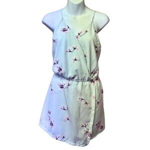 Light Blue Streetwear Society Faux Wrap Summer Floral Romper | Women's Medium |